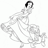 Snow White dances with a Dwarf