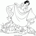 Snow White and forest animals