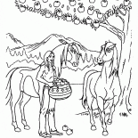 Native American with apples