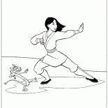Dragon trains Mulan