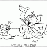 Tom and Jerry on the lake