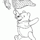 Winnie catches butterfly