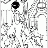 Big dog and puppies