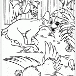 Tramp and chickens