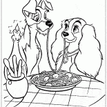 Lady eats breakfast with the Tramp