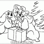 Puppies under the tree