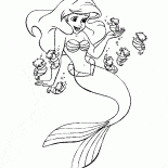Ariel and seahorses