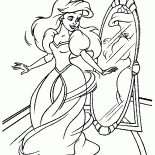 The Little Mermaid at the mirror
