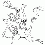 Nala and Simba on ostriches