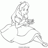 Alice with a cup in her hands