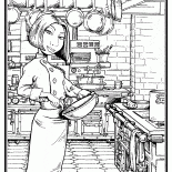 Colette is cooking