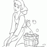 Cinderella washes the floor