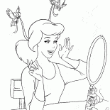 Cinderella in front of the mirror