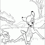 Hare and Bambi on ice