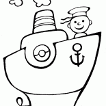 Boat on the steam engine