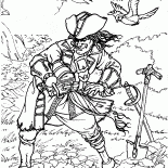 Pirate hides treasure