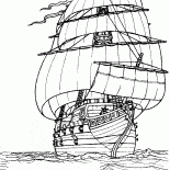 A ship at sea