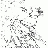 Battle ship in space