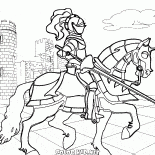 Armed equestrian knight