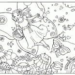 Fairy on a flower meadow