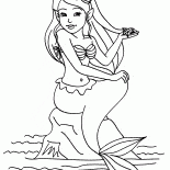Mermaid sitting on a rock