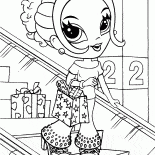 The girl in a clothing store