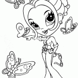 A girl and a butterfly