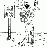 Girl is traveling by foot