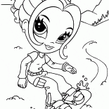 Girl on a snowboard