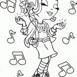 The girl sings