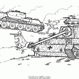 T-34 in a battle