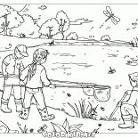 Children at the lake