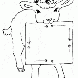 Lamb with a wreath on its head