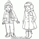 Children in winter clothes