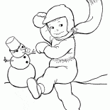 Boy throws a snowball