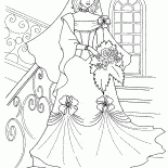 Bride on stairs