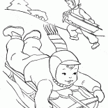 Kid sledging