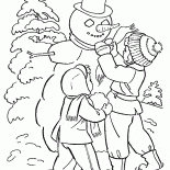 Children doing snowmen