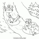 Sliding from a snowy hill
