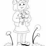 Girl with dandelions