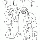 Children plant trees