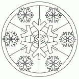 Stained glass of snowflakes