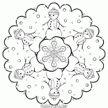 Snowflake with snowmen