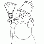 Snowman and bird