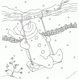 Snowman on a swing