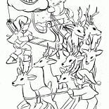 Santa Claus and a young assistants