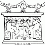 Christmas stockings on the fireplace