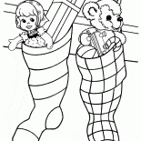 Christmas gifts in stockings