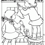 Children hang stockings