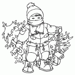 Boy with Christmas tree